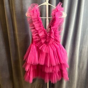 Mable Hot pink tool mini dress
